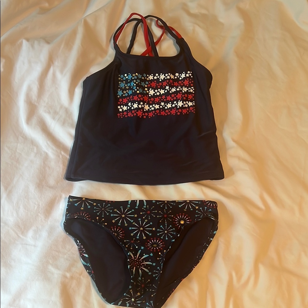 Fireworks Print Tankini Set for Girls